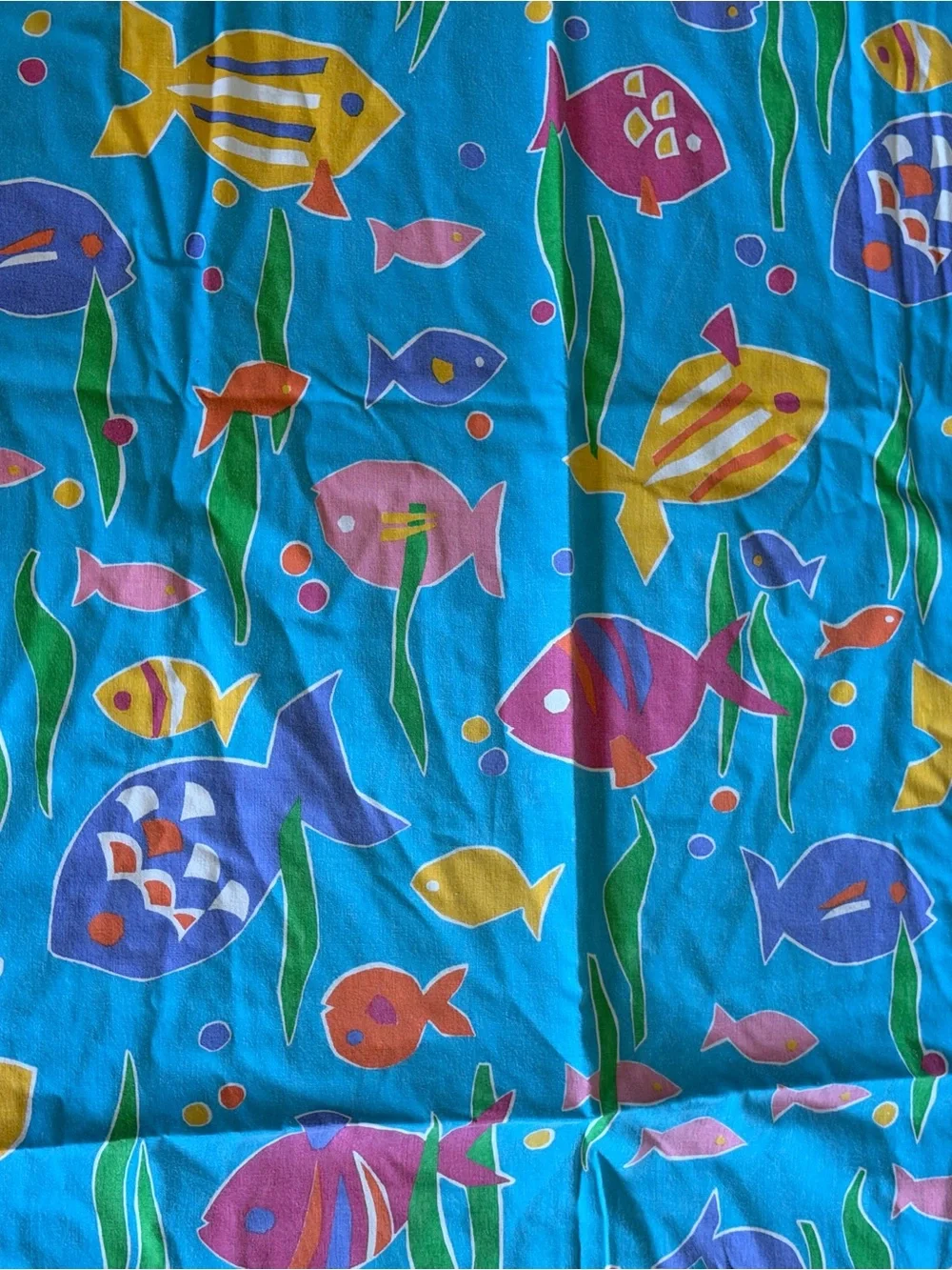 Vintage NoJo Tropical Fish 3 Pc Crib Bedding Set Sheet Dust Ruffle Decor 90’s